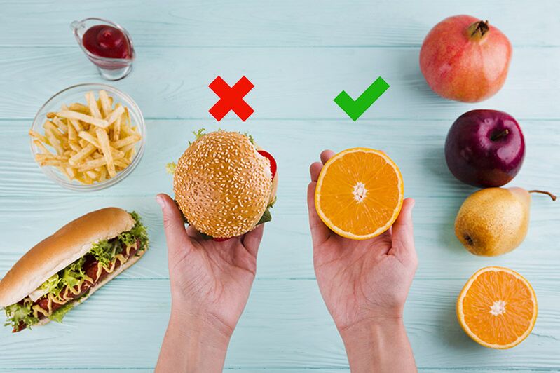 To lose weight, fast food meals are replaced with fruit